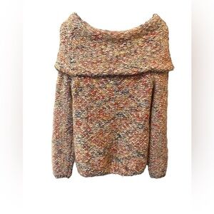 Justin Laurent Paris Sweater Women’s Size S Knitted Fold Over Off shoulder